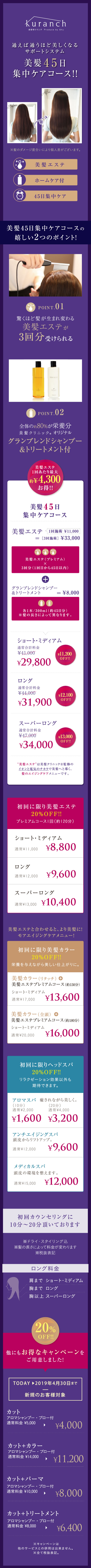 通えば通うほど美しくなるサポートシステム 美髪45日集中ケアコース!!
